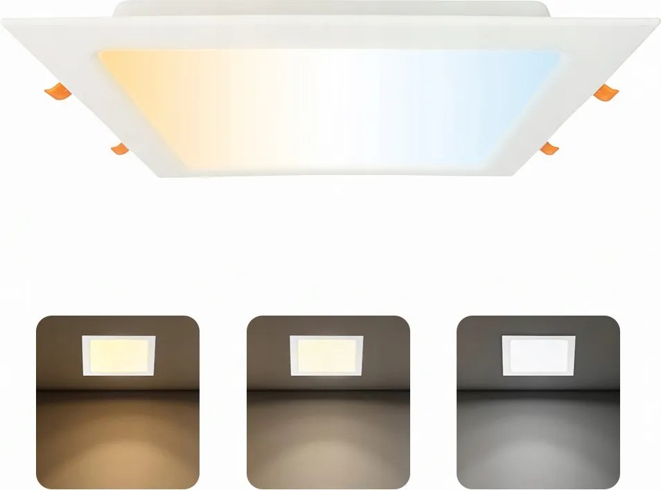 Horoz Mennyezeti Led panel lámpatest 30W 3CCT Négyzet alakú süllyesztett lámpa fehér