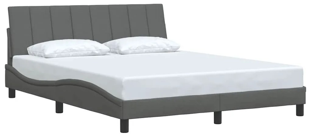 sötétszürke szövet ágykeret matrac nélkül Hanko 160 x 200 cm