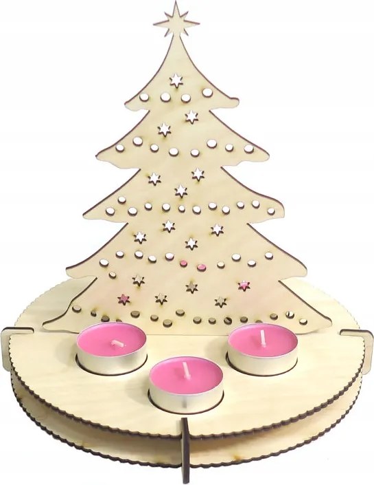 Karácsonyi Gyertyatartó Dekoráció 6 Tealight EQ99