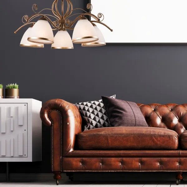 Brilagi - LED Csillár láncon ANTICO 5xE27/60W/230V bronz patina