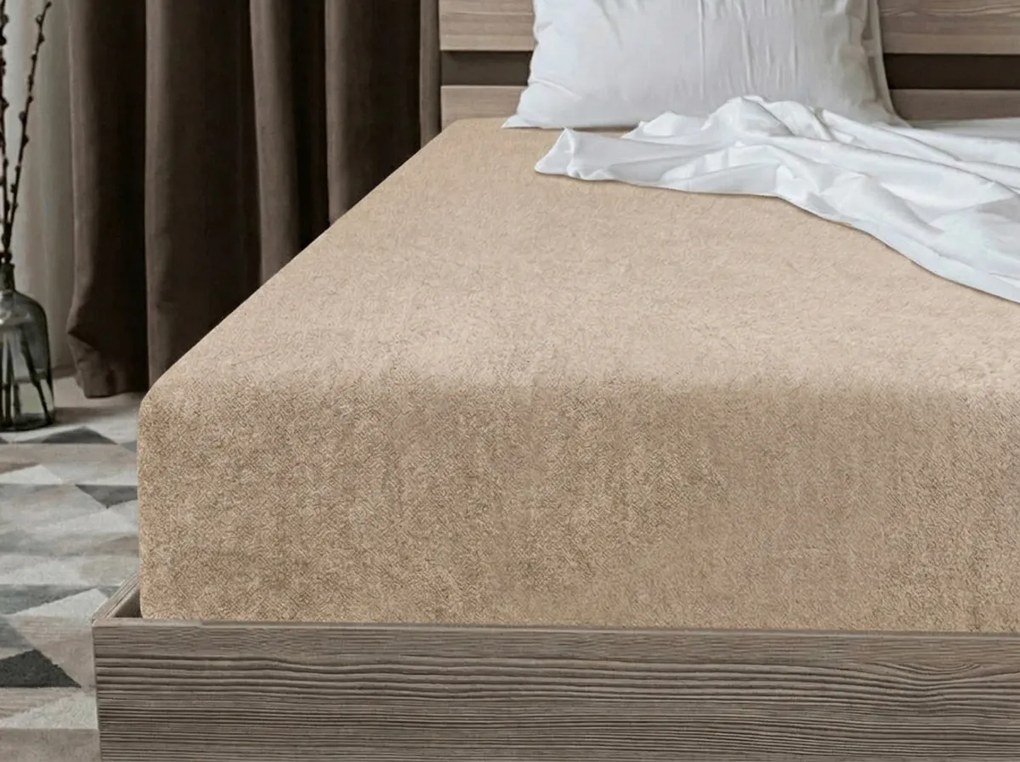 Frottír EXCLUSIVE bézs lepedő 90x200 cm