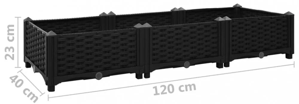 vidaXL polipropilén magaságyás 120 x 40 x 23 cm