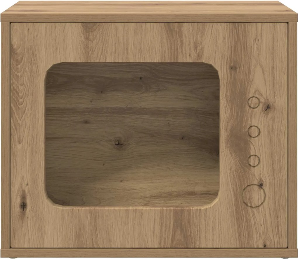 vidaXL Macska Ház Művészi tölgy 51 x 30 x 42,5 cm Faanyag