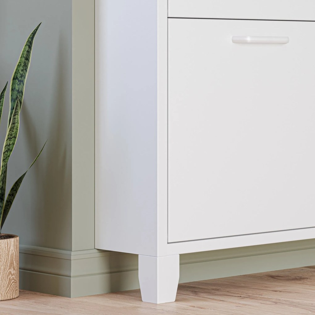 SHIRLEY fém cipősszekrény, 960 x 900 x 170 mm, fehér