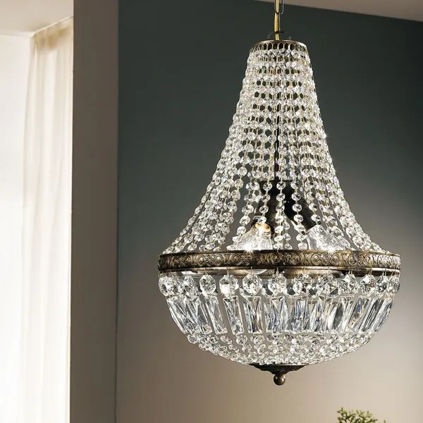 Orion HL 6-1497/3 - Kristály csillár láncon ARILA 3xE27/60W/230V barna/patinás