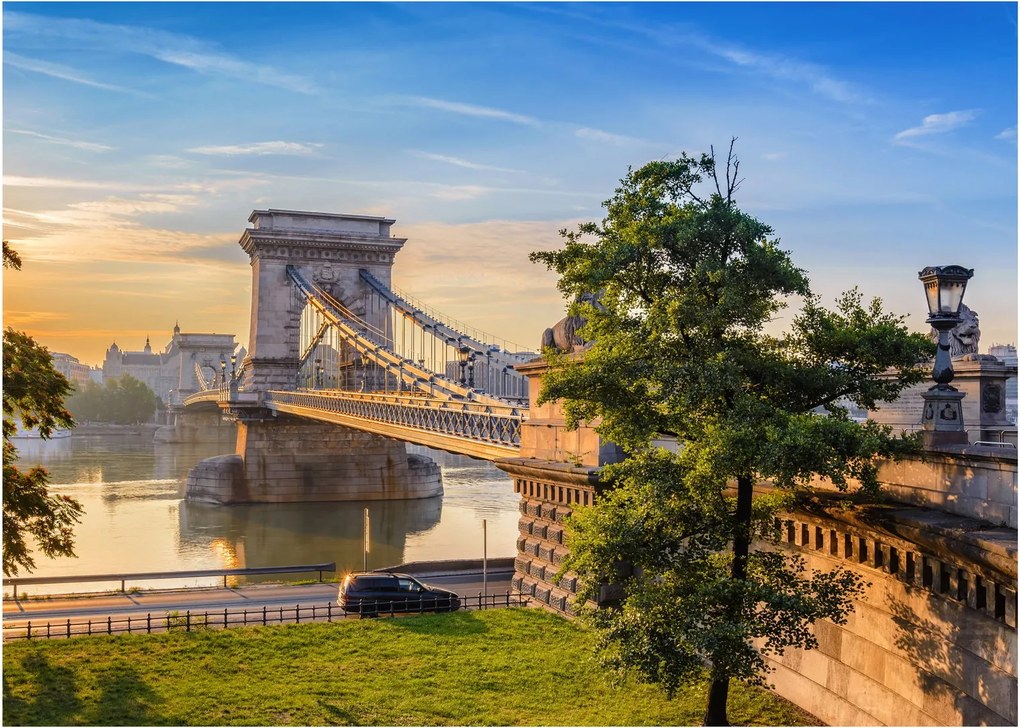 Kép - Híd a folyón, Budapest, Magyarország (70x50 cm)