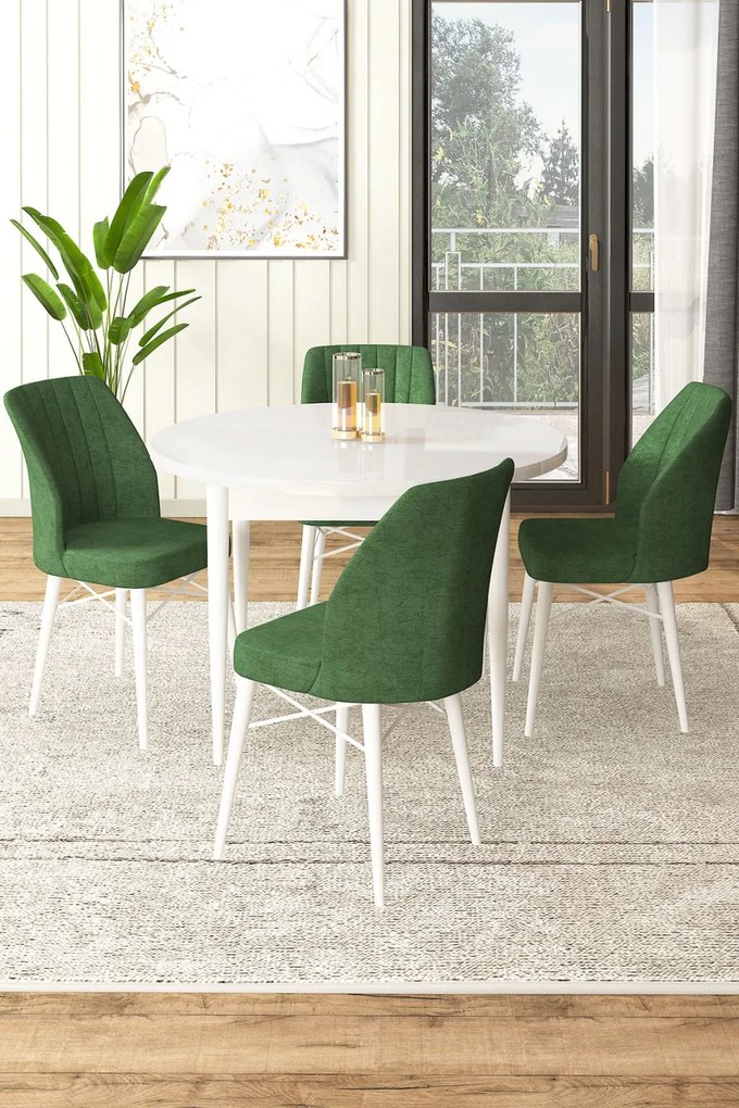 Rox étkezőgarnitúra, fehér-khaki, 90 cm