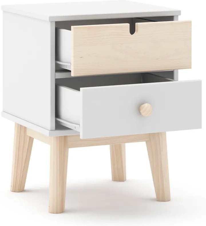 Fehér gyerek éjjeliszekrény Estefania – Marckeric