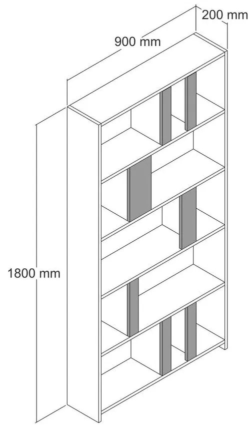 Könyvespolc Lima - Fehér Marble