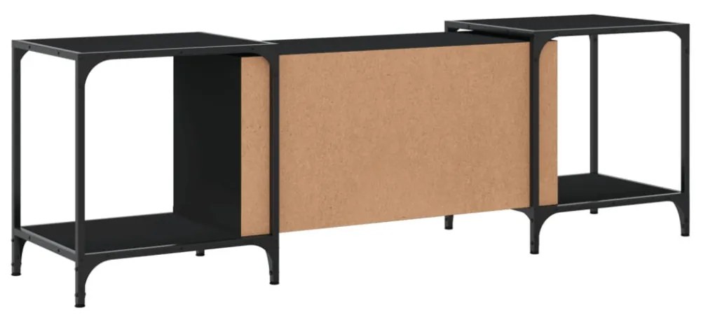 fekete szerelt fa TV-szekrény 153 x 37 x 50 cm