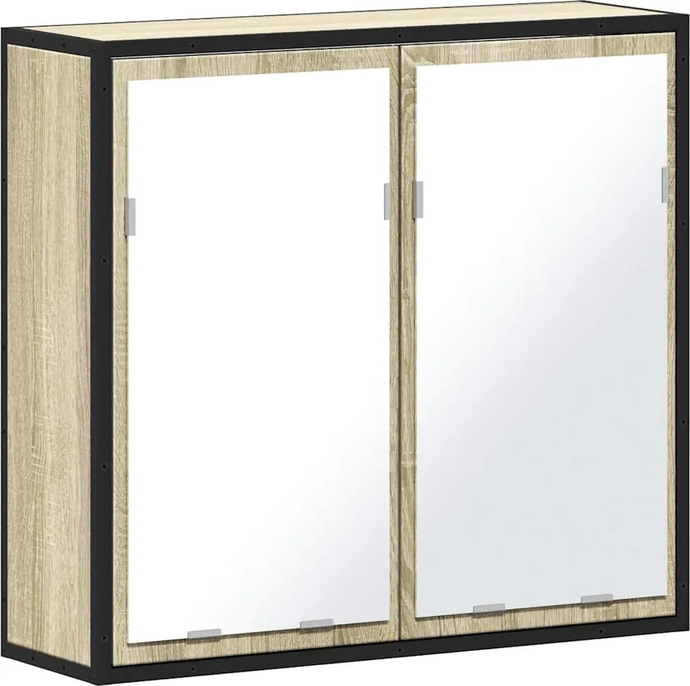 vidaXL sonoma tölgyfa fürdőszobai tükrös szekrény 65 x 20 x 60 cm