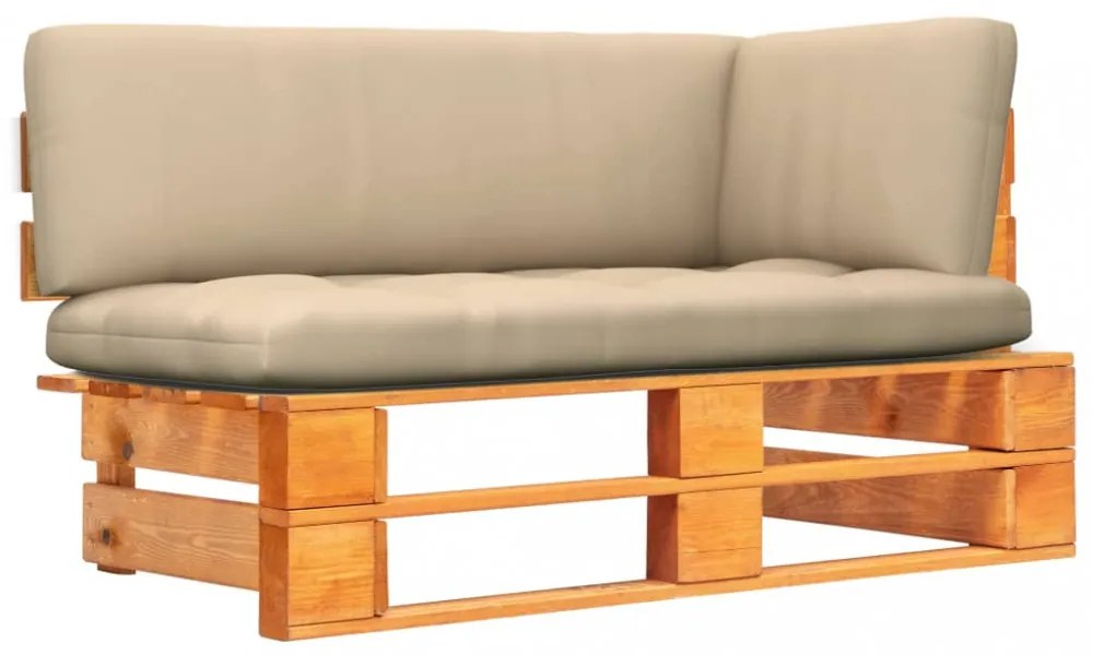 mézbarna impregnált fenyőfa kerti raklap sarokkanapé