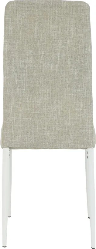 Étkezőszék, bézs szövet/fehér fém, COLETA NOVA