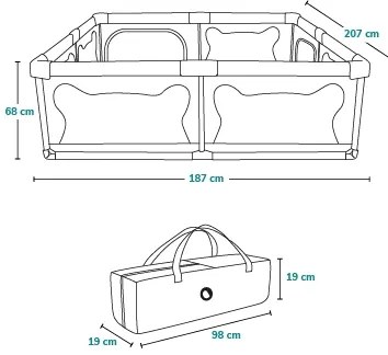 Lionelo - Járóka WILLOW XL szürke