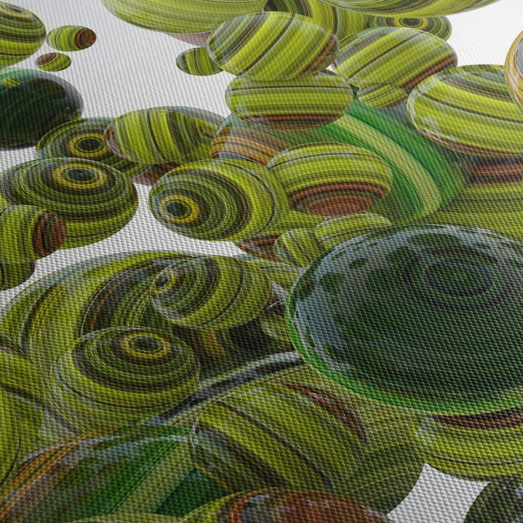 Csíkos gömbök képe (órával) (90x30 cm)