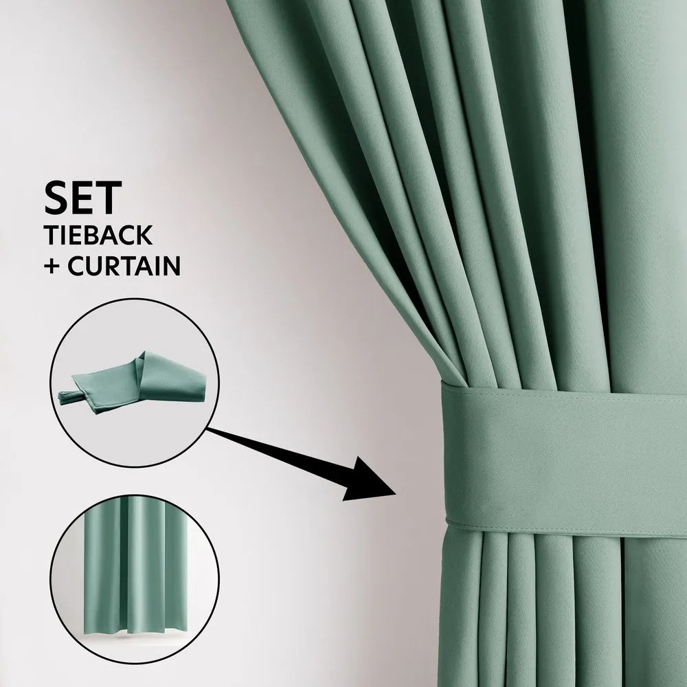 Világoszöld sötétítő termo függöny 140x270 cm Pleat – Restilo