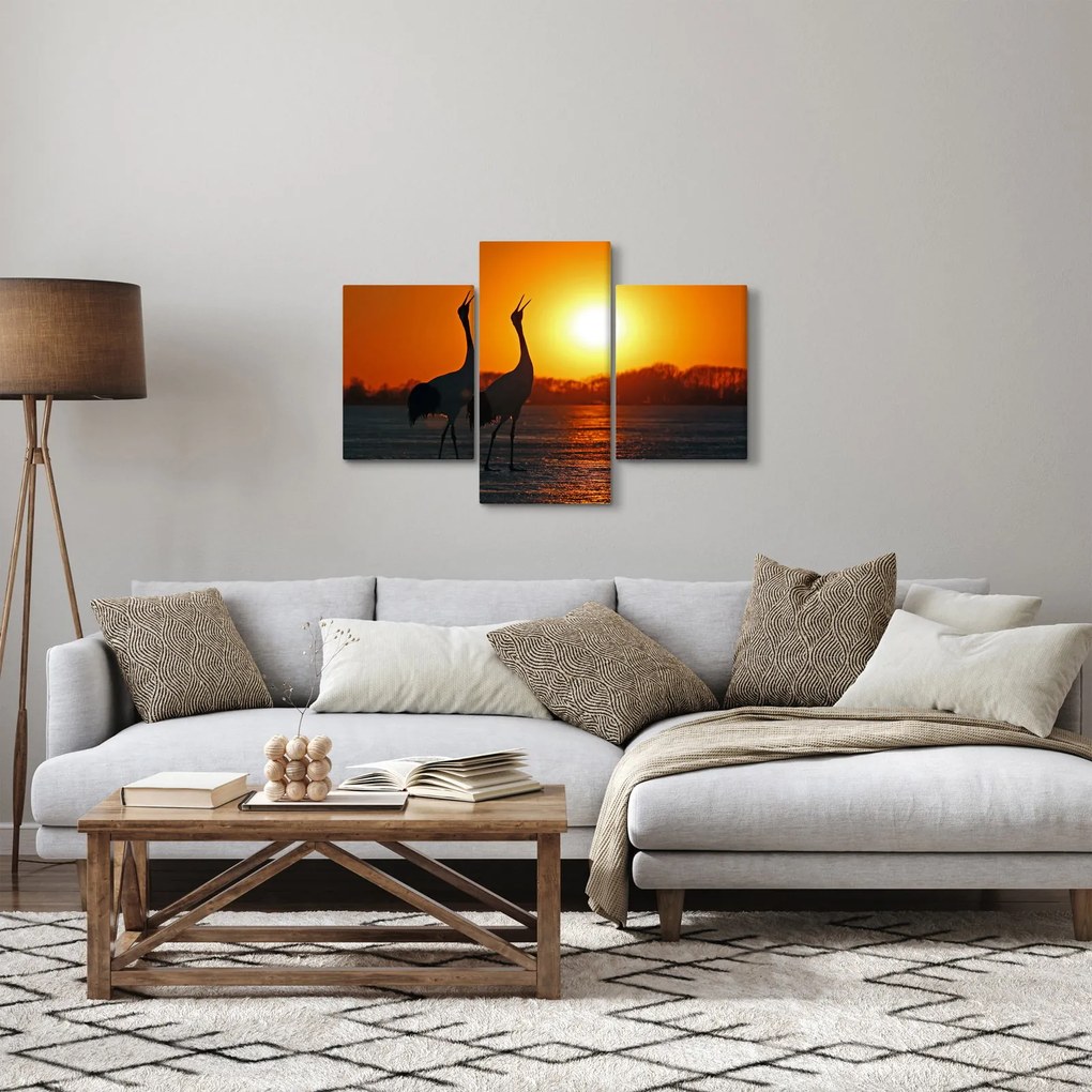 Madarak képe naplementekor (90x60 cm)