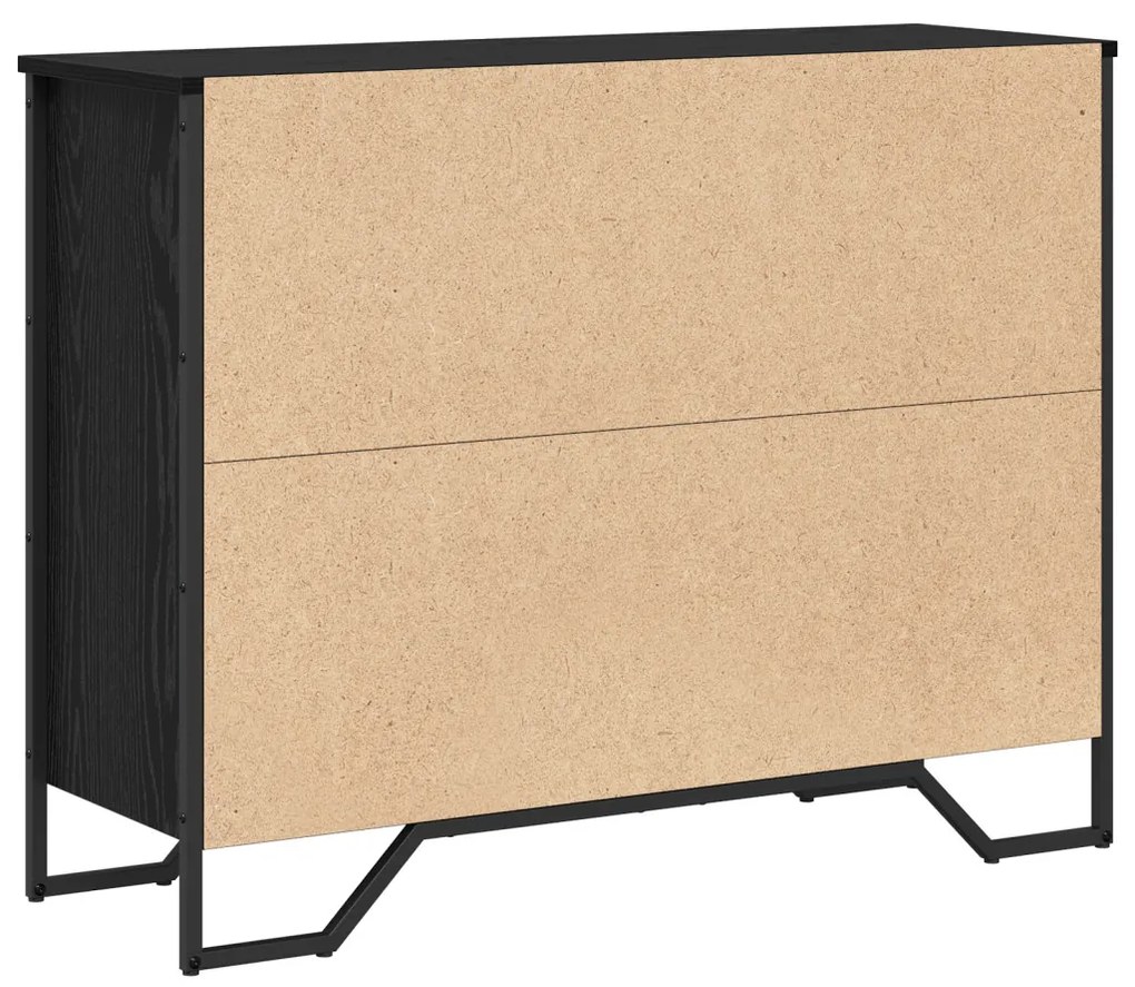 Oldalszekrény Fekete tölgy 97x32.5x74.5 cm Engineered Wood