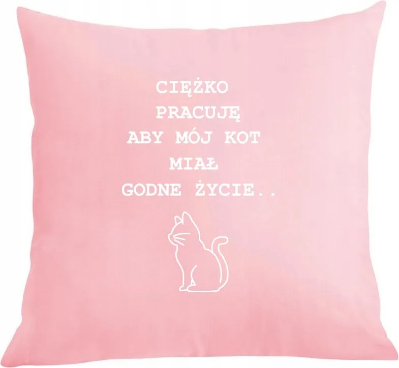 Vicces párnahuzat Keményen dolgozom a Macskának