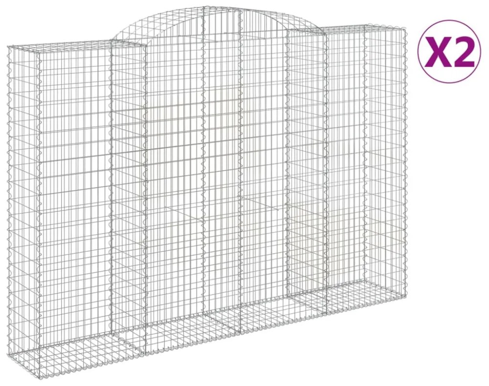 2 db íves horganyzott vas gabion kosár 300x50x200/220 cm