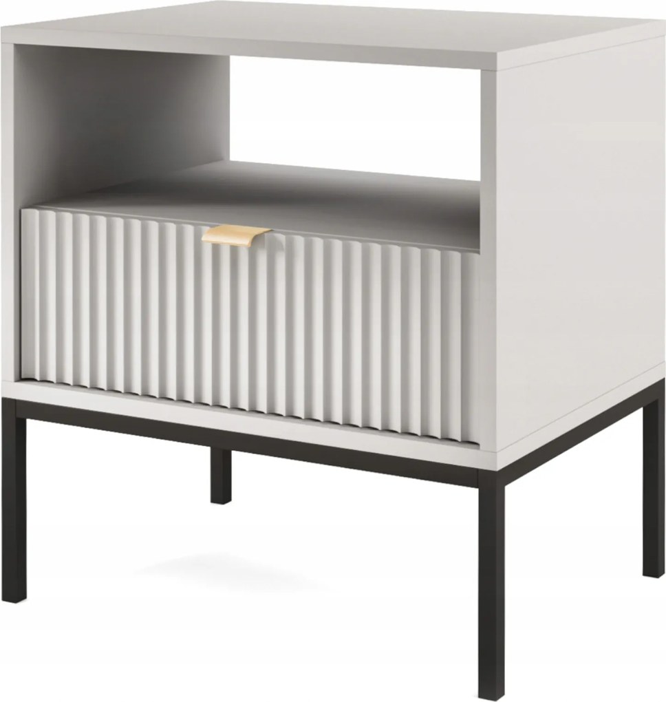 Komodee Éjjeliszekrény Nanaimo S54 Szürke Riflált Front 1 Fiók