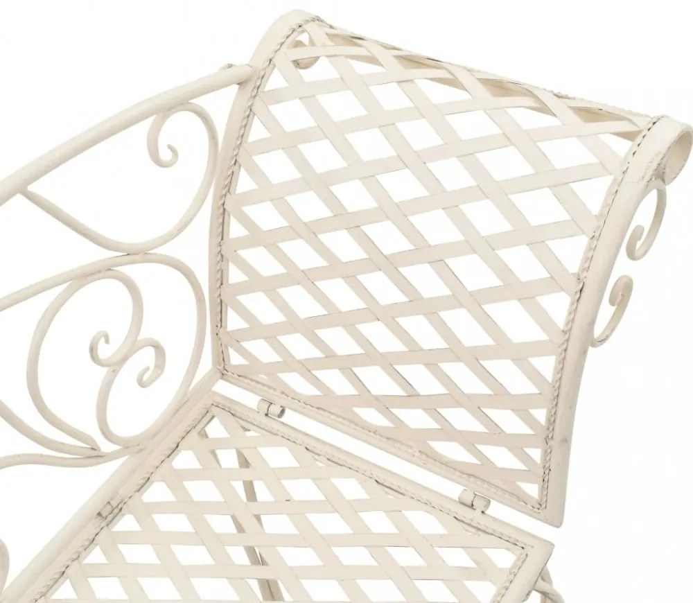 fehér antik fém kerti pad 128 cm
