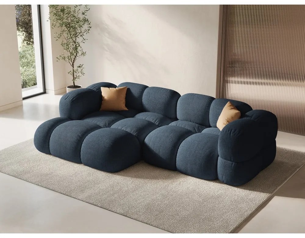 Sötétkék sarokkanapé (bal oldali-heverő résszel) Loretto – Cosmopolitan Design