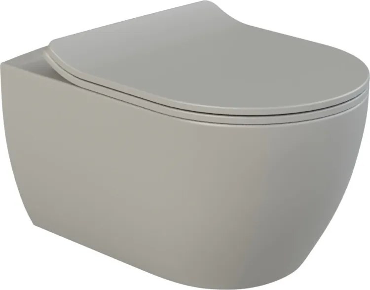 CeraStyle CITY fali WC - MATT SZÜRKE - rimless - perem nélküli - rejtett rögzítésű - 53 cm