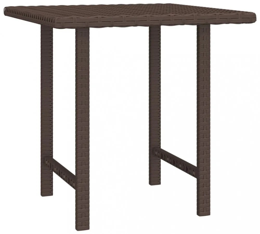 3 db barna polyrattan kisasztal