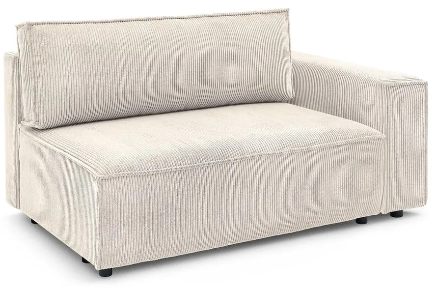 Krémszínű kordbársony kanapé modul (jobb oldali) Nihad modular – Bobochic Paris