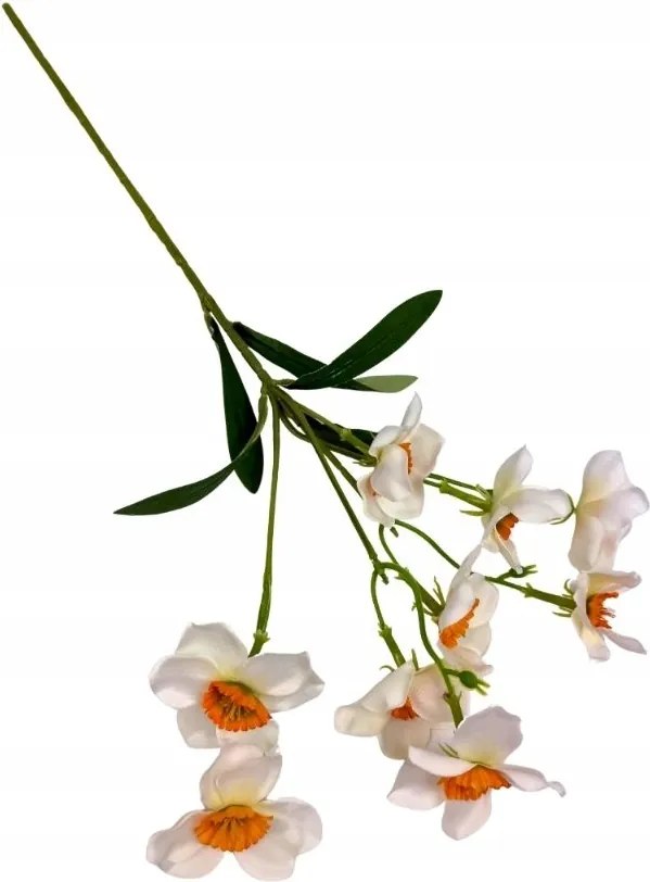 Nárcisz nárcisz ág 48 cm fehér-narancssárga