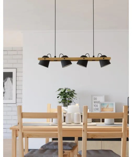 Eglo 900883 - LED RGBW Dimmelhető csillár zsinóron HORNWOOD-Z 4xLED/3,7W/230V