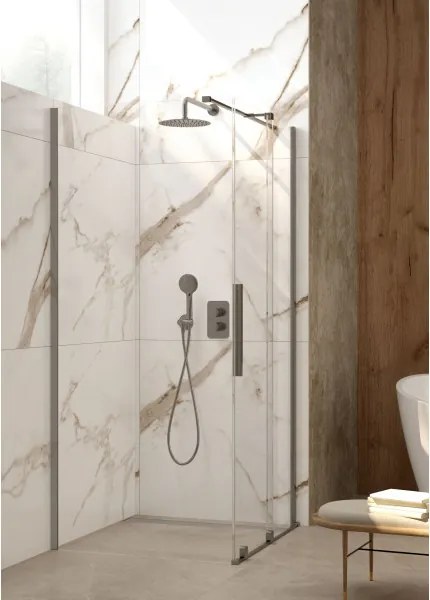 Prizma csúsztatható walk-in zuhanyfal_90x195, titán
