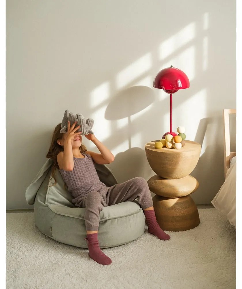 Mentazöld bársony gyerek babzsákfotel Bunny – Wigiwama