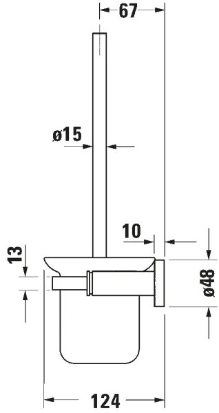 Duravit 99274600 - Fali WC-kefe D-CODE matt fekete