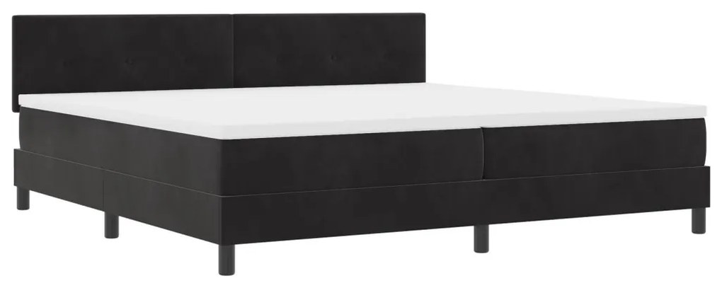 Boxspring Ágy Matrac 200x200 cm Fekete Bársony