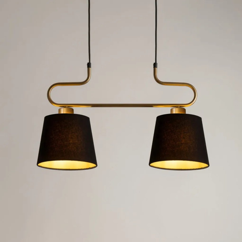 SIGMA LIGHTING 40645 VOLUTTO Többágú Függesztett Lámpa Fekete, Réz, Arany E27 IP20