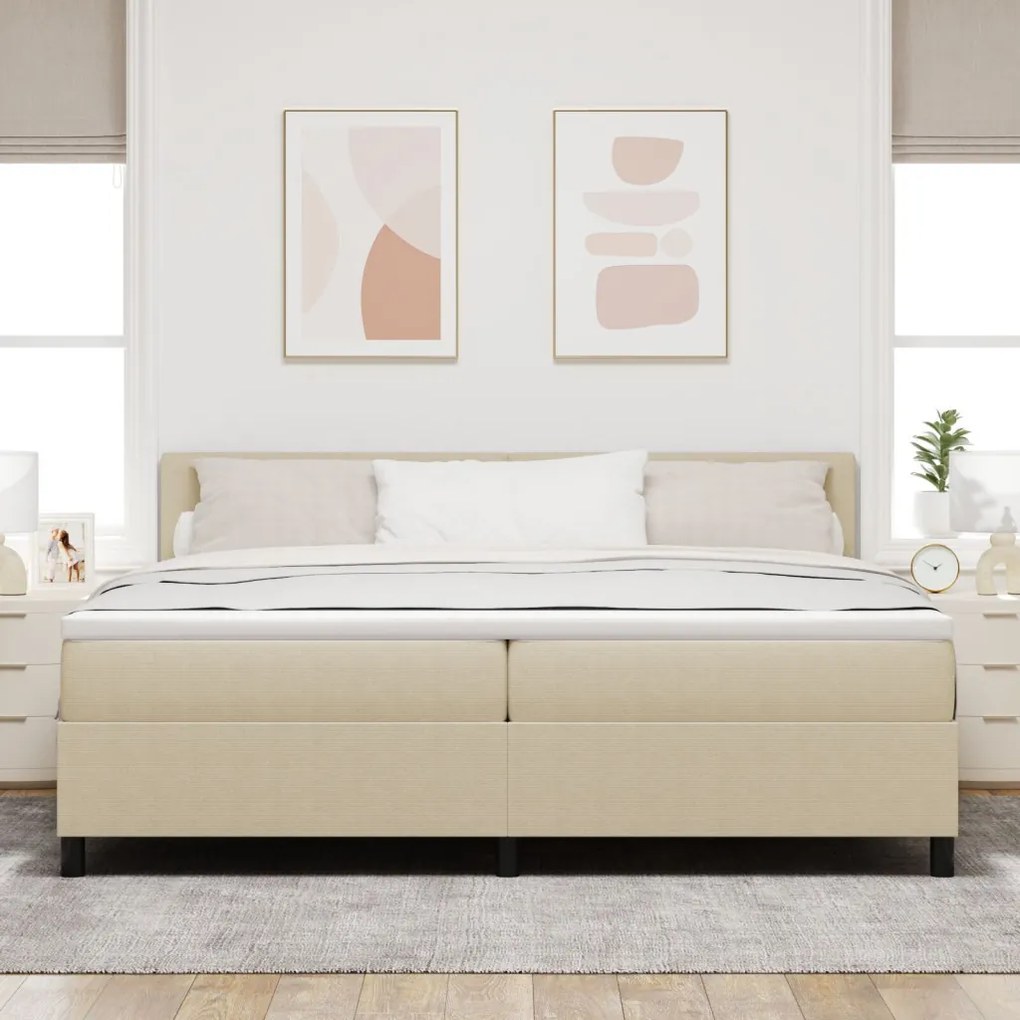 Box Spring Ágy Matrachoz Világos Zöld Szürke 200x200 cm Kordbársony