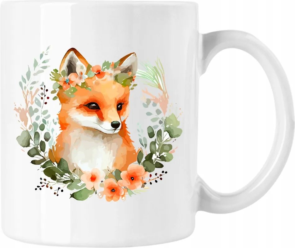 Bögre Róka Virágok Kedves 2 Fehér 330ml