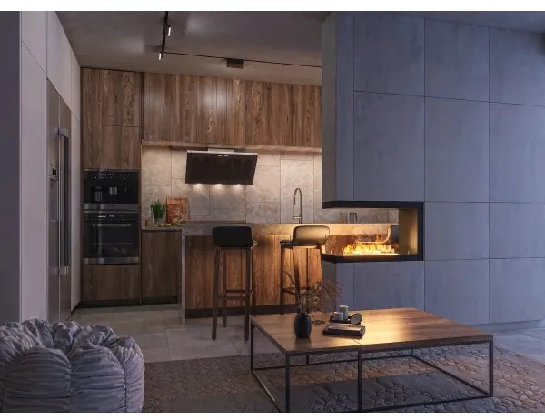 InFire - Sarok biokandalló 80x50 cm kétoldalú