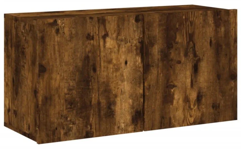 füstös tölgy színű falra szerelhető TV-szekrény 80x 30 x 41 cm