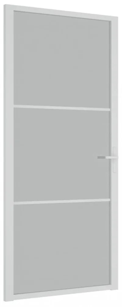 fehér matt üveg és alumínium beltéri ajtó 93 x 201,5 cm
