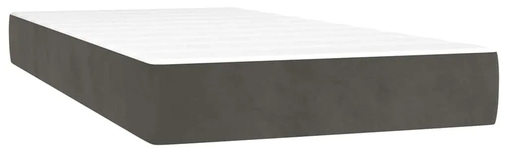 sötétszürke bársony zsebrugós ágymatrac 80x220x20 cm