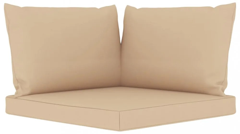 3 db bézs szövet raklapkanapé-párna