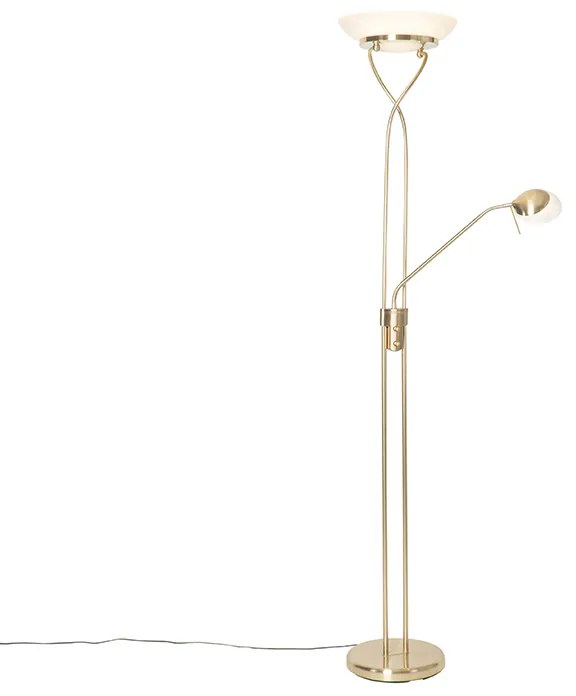 Állólámpa sárgaréz LED-del és fényerőszabályzóval, olvasólámpával - Empoli