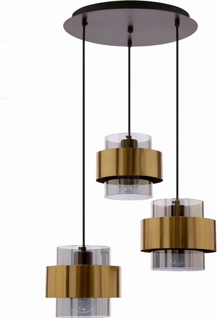 Candellux Spiega csillár 3xE27 60W fekete/réz IP20