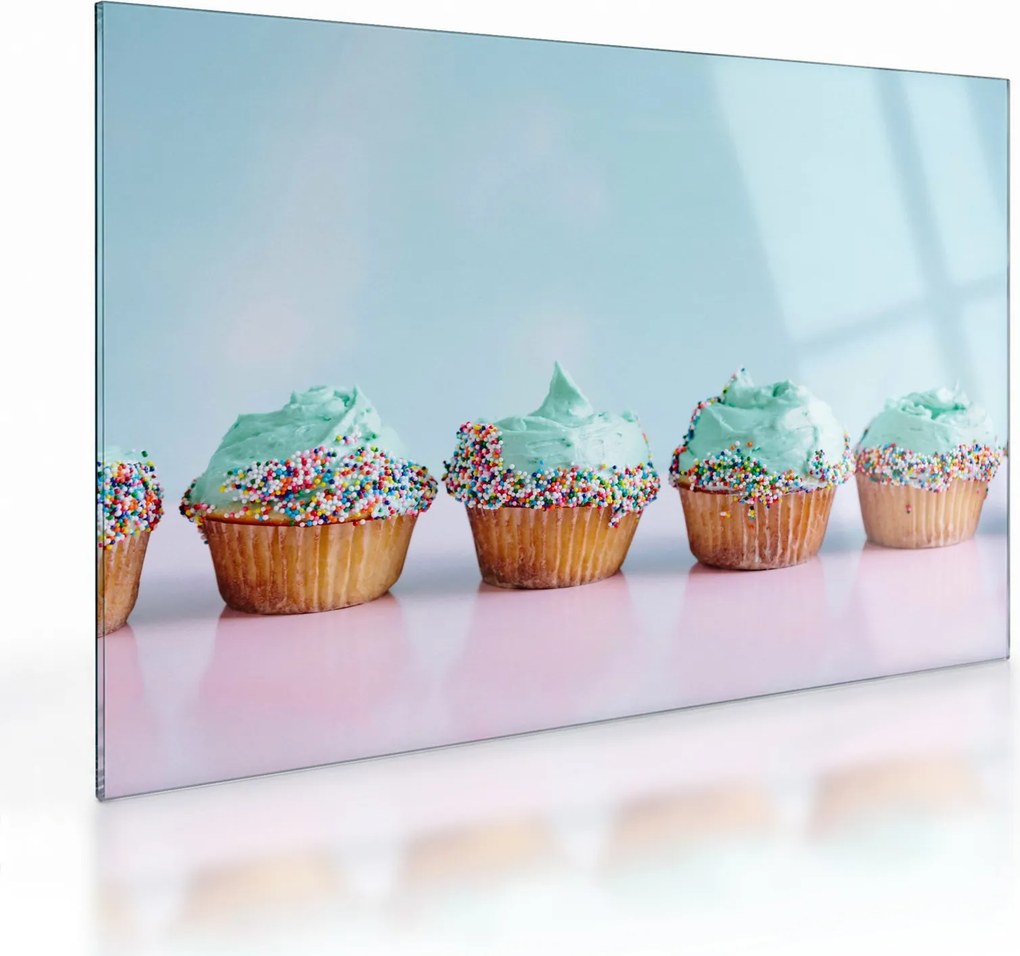Cupcakes képe (üvegen) (70x50 cm)