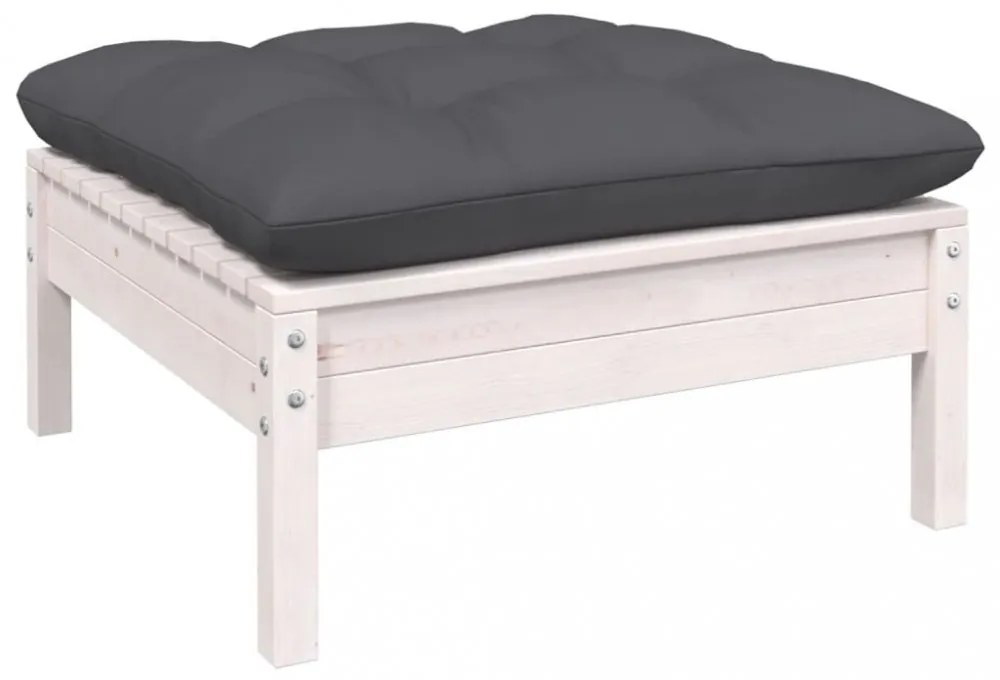 9 részes fenyőfa kerti ülőgarnitúra antracitszürke párnákkal