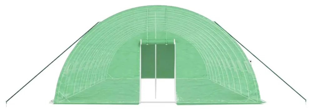 zöld acélvázas melegház 60 m² 10 x 6 x 2,85 m