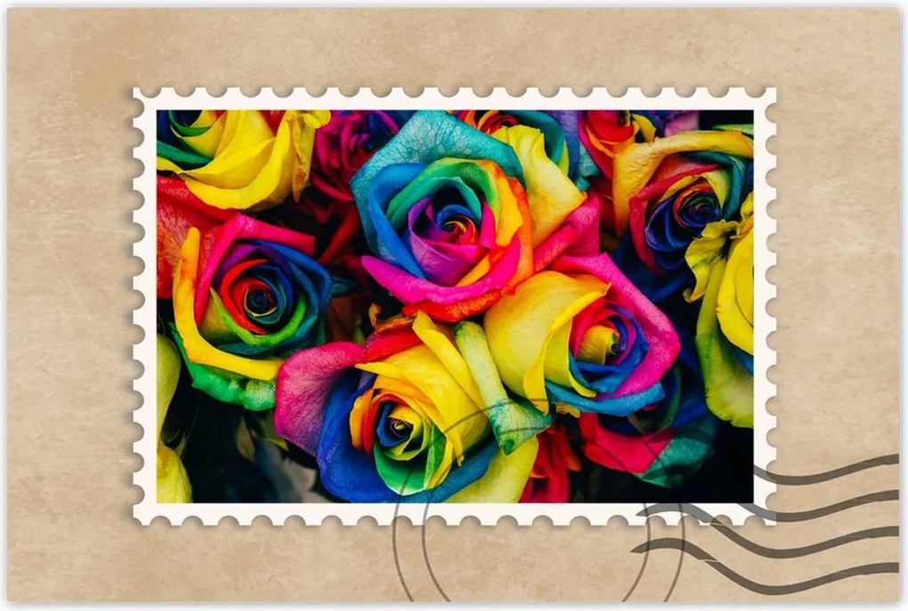 Poszterek 120x80 Színes rózsák Virágok